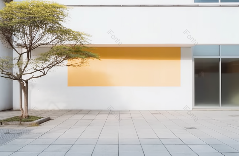 简约风格建筑白色墙壁格子地砖,高清,摄影图,摄影图片,图片大全,摄影图免费下载